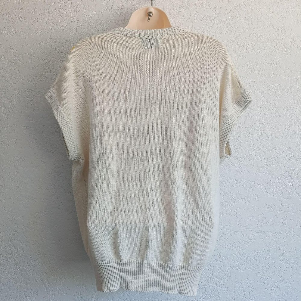 Vintage Mervyn's Triangles Soft Knit Sweater Vest Top LARGE V-Neck Academia - Picture 3 of 7